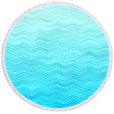 Lofaris Regular Sea Waves Pattern Summer Round Beach Towel